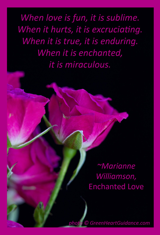 When love is fun, it is sublime. When it hurts, it is excruciating. When it is true, it is enduring. When it is enchanted, it is miraculous. ~Marianne Williamson