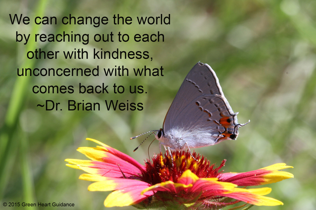 We can change the world by reaching out to each other with kindness, unconcerned with what comes back to us. ~Dr. Brian Weiss